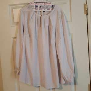 Lane Bryant ivory blouse with gold accents